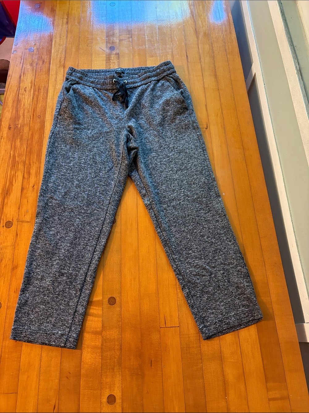LOFT Women's Cropped Heathered Gray Drawstring Pants